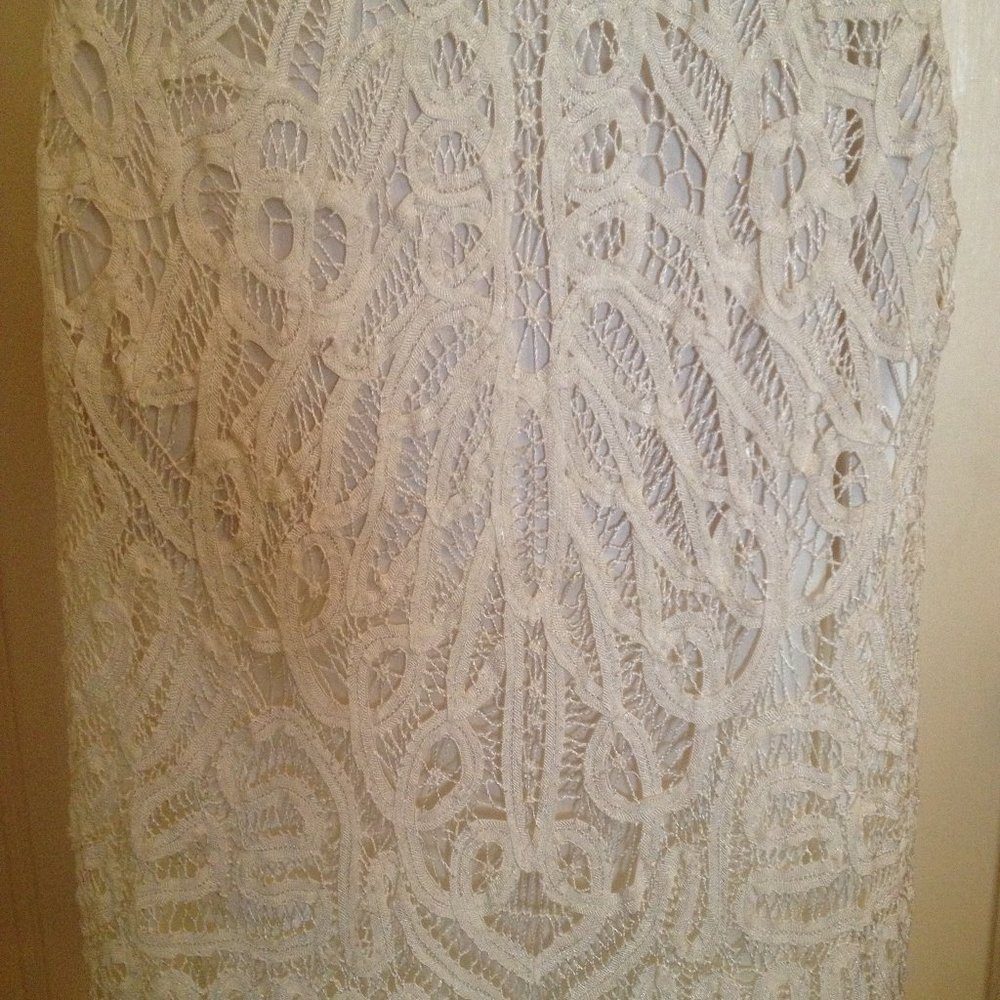 Carole Little Ivory Lace Crochet Maxi Dress NWT - Picture 7 of 12